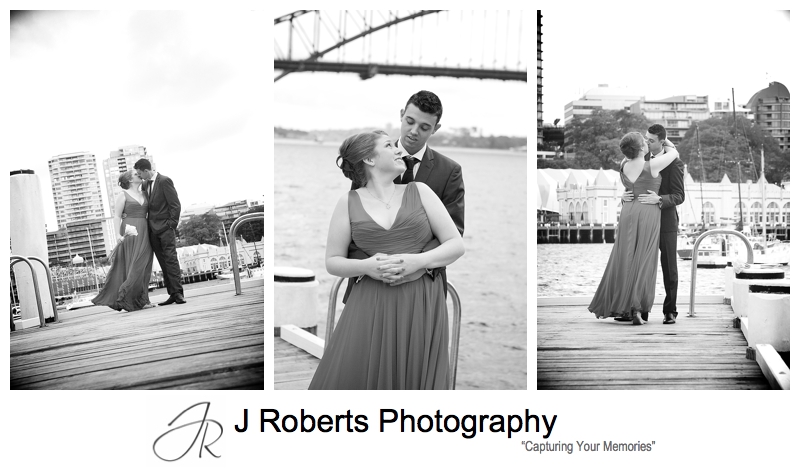 Kissing couple on the pier at blues point - sydney wedding photography 